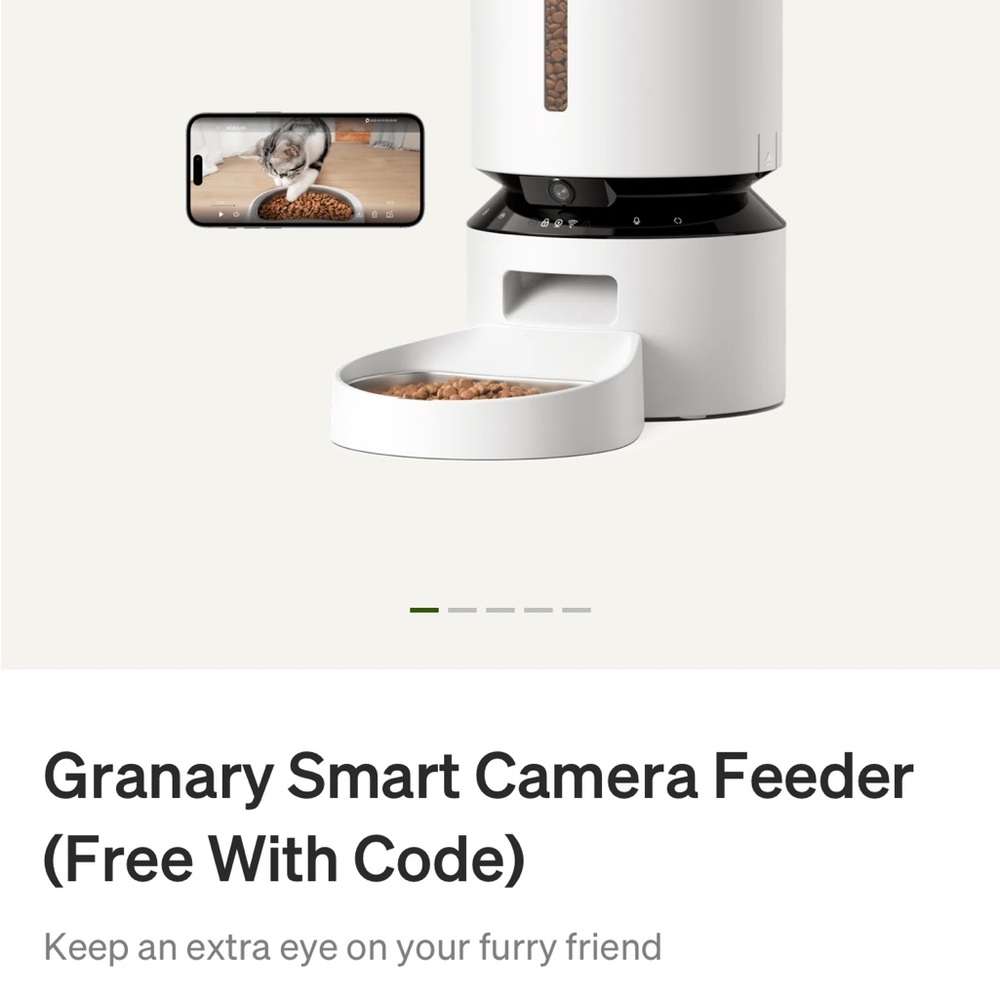 Grana Smart Camera Feeder - White